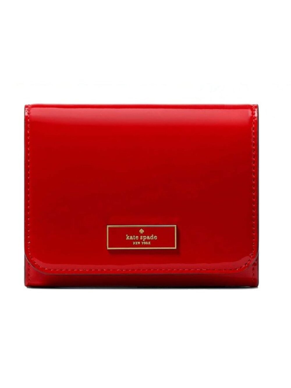 NWT Kate Spade Bridget Patent Leather Small L-Zip Bright Red Wallet KN254